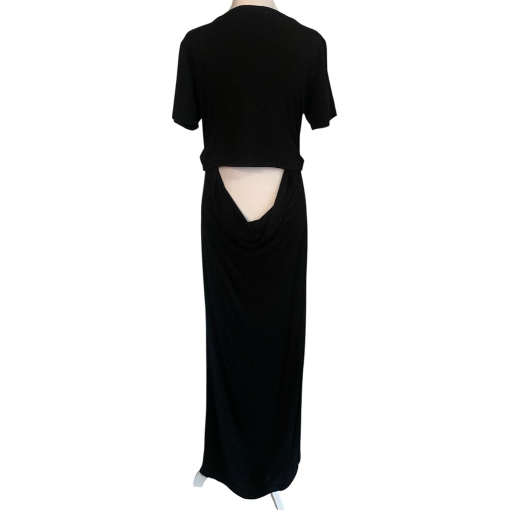 LNA Women’s Large Classic Black Cut Out Lower Back Modal Soft Comfy Maxi Dress - Picture 3 of 6